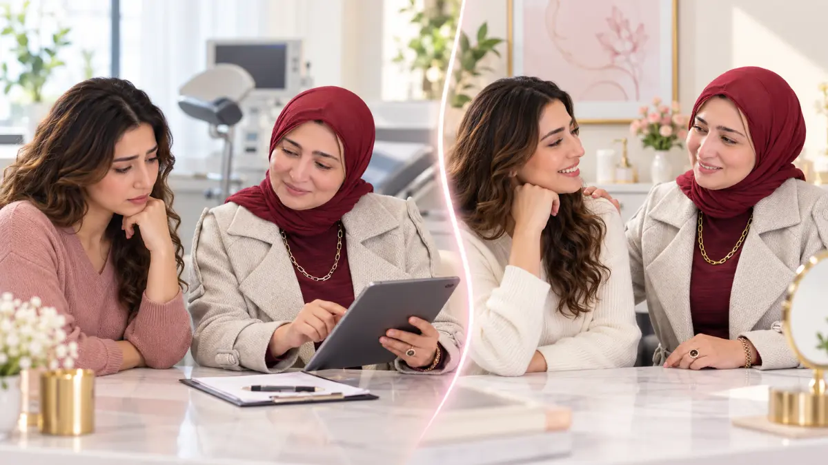 نتائج تفتيح المناطق الحساسة قبل وبعد